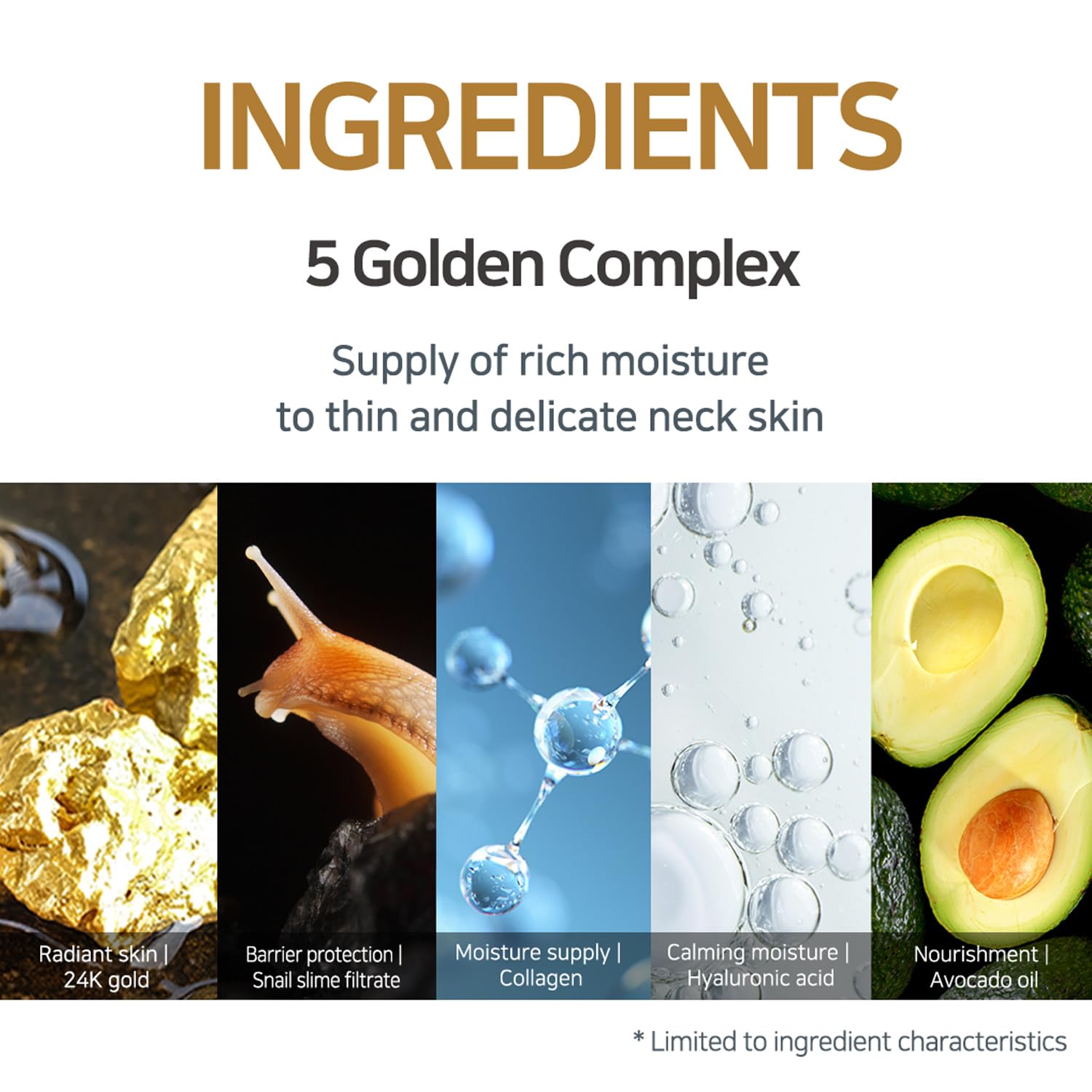 Petitfee Gold Neck Pack 5ea - Hydrogel Mask for Firming & Silky Smooth Neck & Decollete, Deep Moisturizing Care with 24K Gold, Collagen, Hyaluronic Acid, Soothing & Cooling Hydrogel Mask