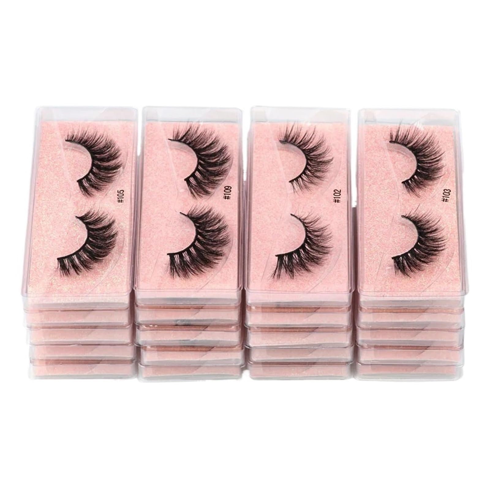 UAMOU Sztuczne rzęsy 4/50/100 sztuk rzęsy 3D makijaż z norek naturalne sztuczne rzęsy puszyste delikatne długie sztuczne Cils maquillaje femme Cheerfully (Color : Rose Red, Size : MIX 10 PAIRS)