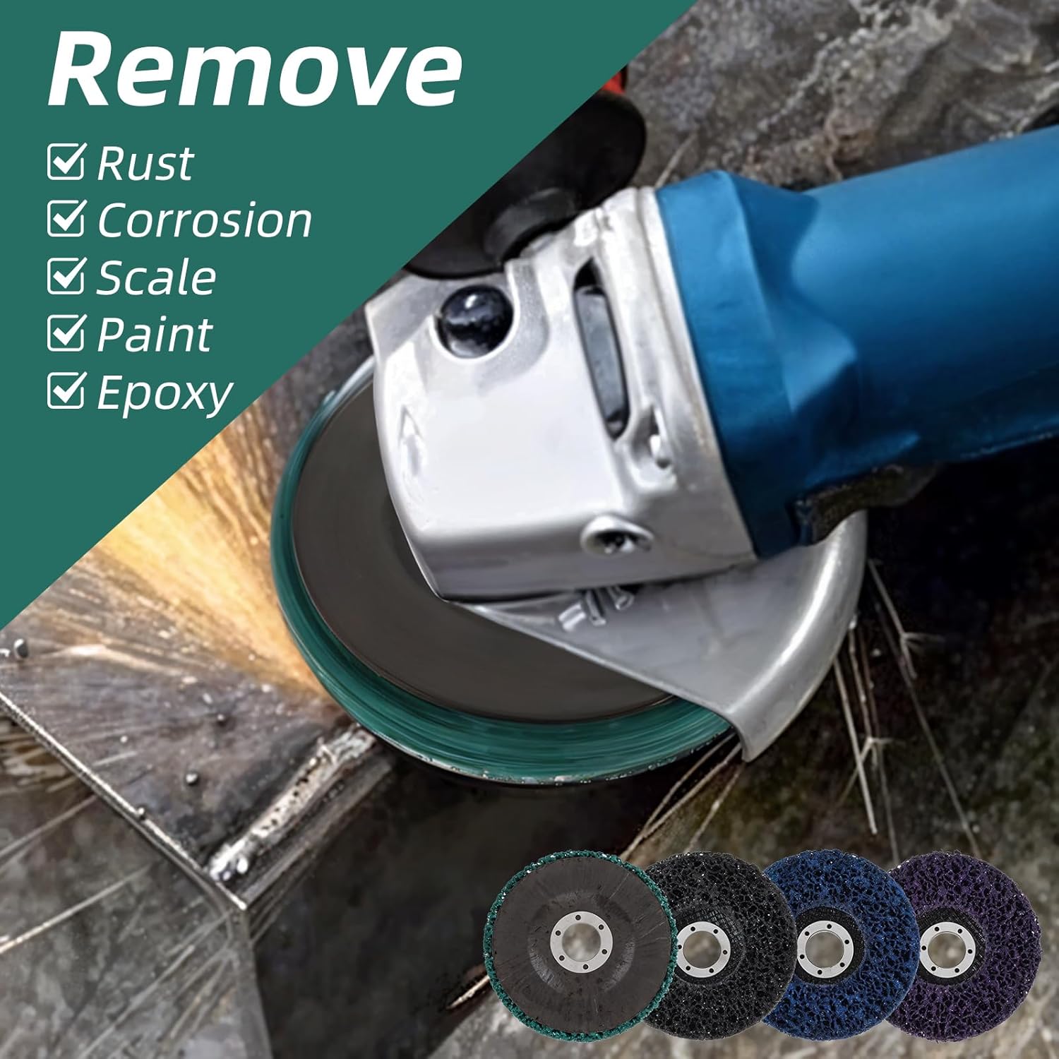 8 Pack Strip Discs Stripping Wheel for Angle Grinder Clean and Remove Paint Coating Rust Welds Oxidation for Metal and Wood (4-1/2'' x 7/8'')