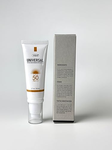 Miniatura 8 de VGO Protector solar tintado para rostro SPF 50, protector solar hidratante para el rostro, no deja sensación pegajosa, protector solar de tamaño de