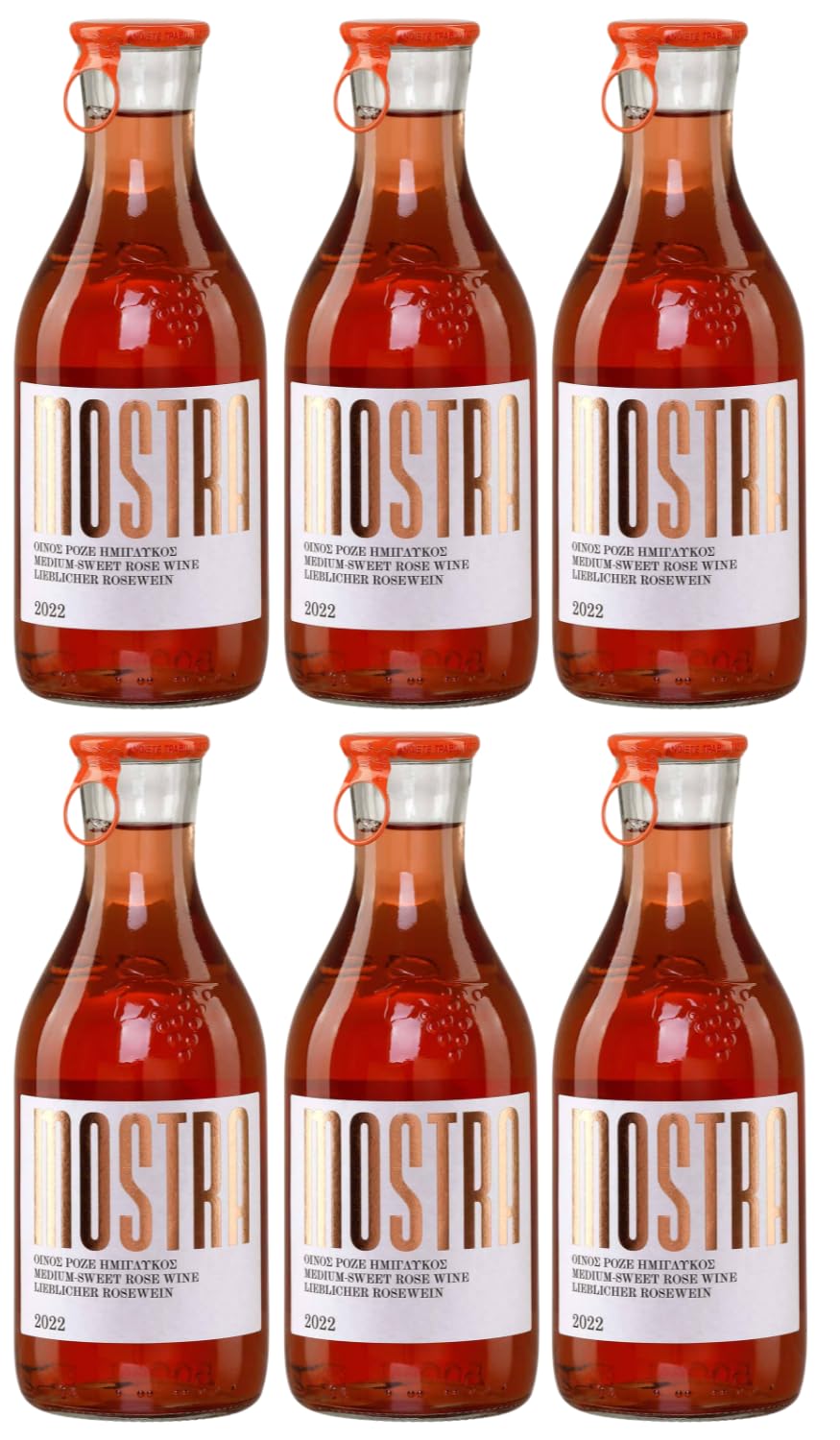 Mostra Imiglykos rose lieblich 6x 0,5l | Weingut Tsililis | Lieblicher Roséwein aus Griechenland | + 20ml Jassas Olivenöl
