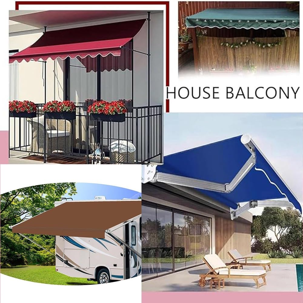 Wysuwany zewnętrzny baldachim przeciwsłoneczny, zapasowy materiał, ochrona przed promieniowaniem UV, do patio, kawiarni, balkonu, fioletowa pokrywa górna, 2,45 x 2,1 m, łatwy montaż
