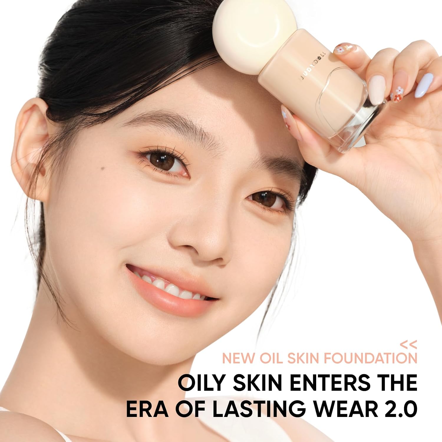JUDYDOLL Oil Skin Foundation, Long-Lasting Breathable Medium Coverage Foundation, Natural Skin-Like Finish, Hydrating & Non-Caking Formula, for Oily & Combination Skin(#P00)