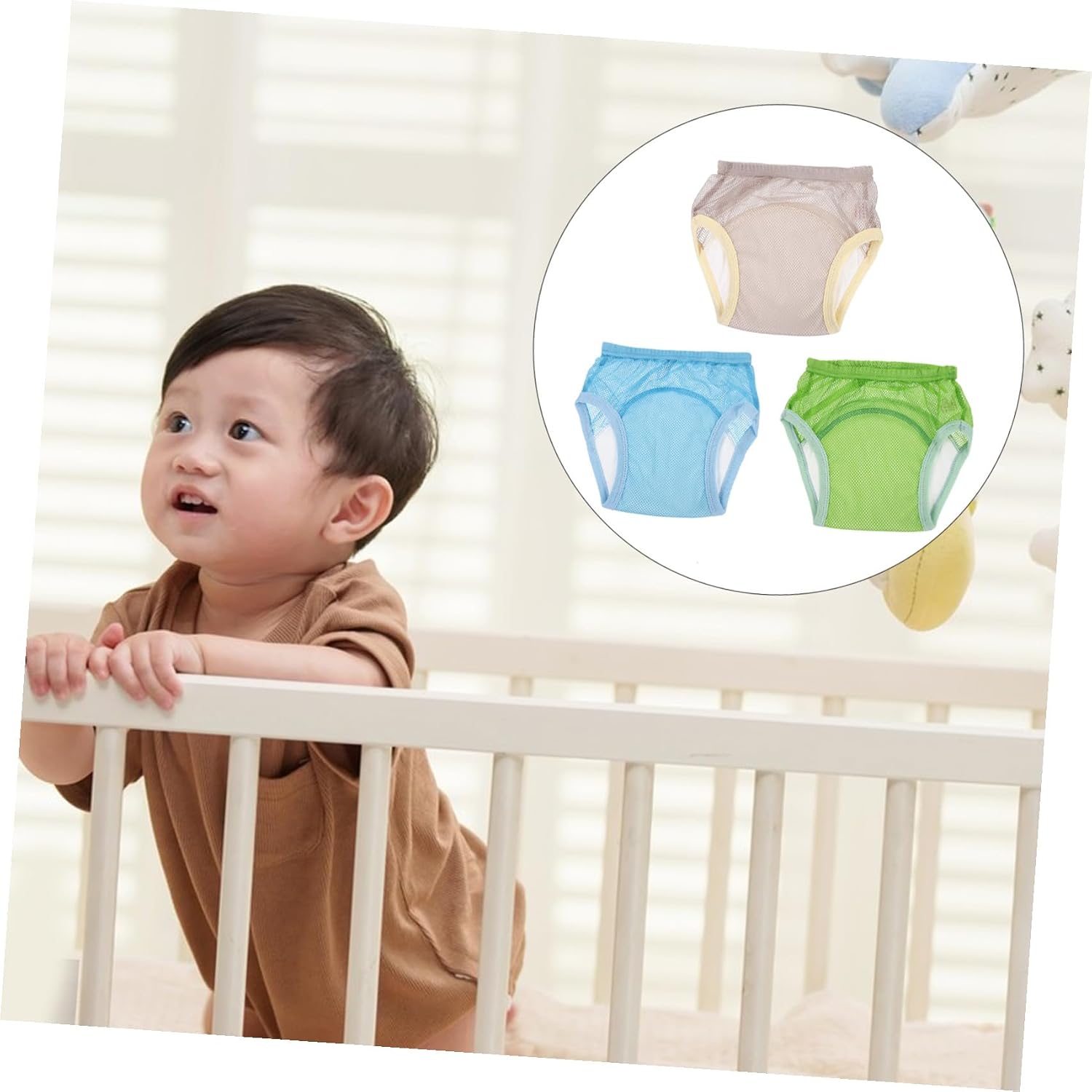 3pcs Underwear Seamless Boy Girl Potty Training Pants Breathable Cotton Elastic Waistband Portable Boy Girl Potty for Newborn Assorted Color