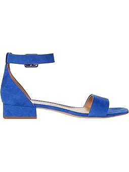 bright blue block heels