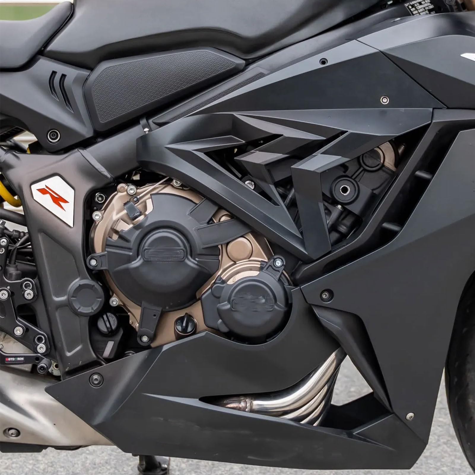 Relleno de Marco CBR650R para Ho&n&da CBR650R CB650R 2019-2025,Cubierta Lateral de Marco, Cubiertas embellecedoras, Pegatina de Acero Inoxidable Emblema CBR 650 R Tipo R (Rojo)