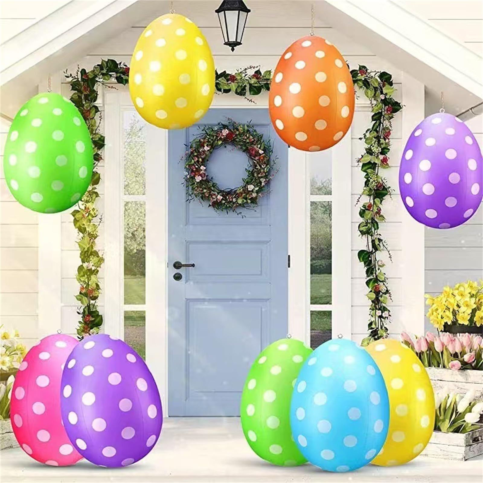 Ostereier Zum Aufhängen Draussen Outdoor Deko 61 cm 61 cm 21 in Mit Kordel Ostern Groß Easter Egg Befüllen Osterdeko Eier Pastell Bunte (12 Stücke)