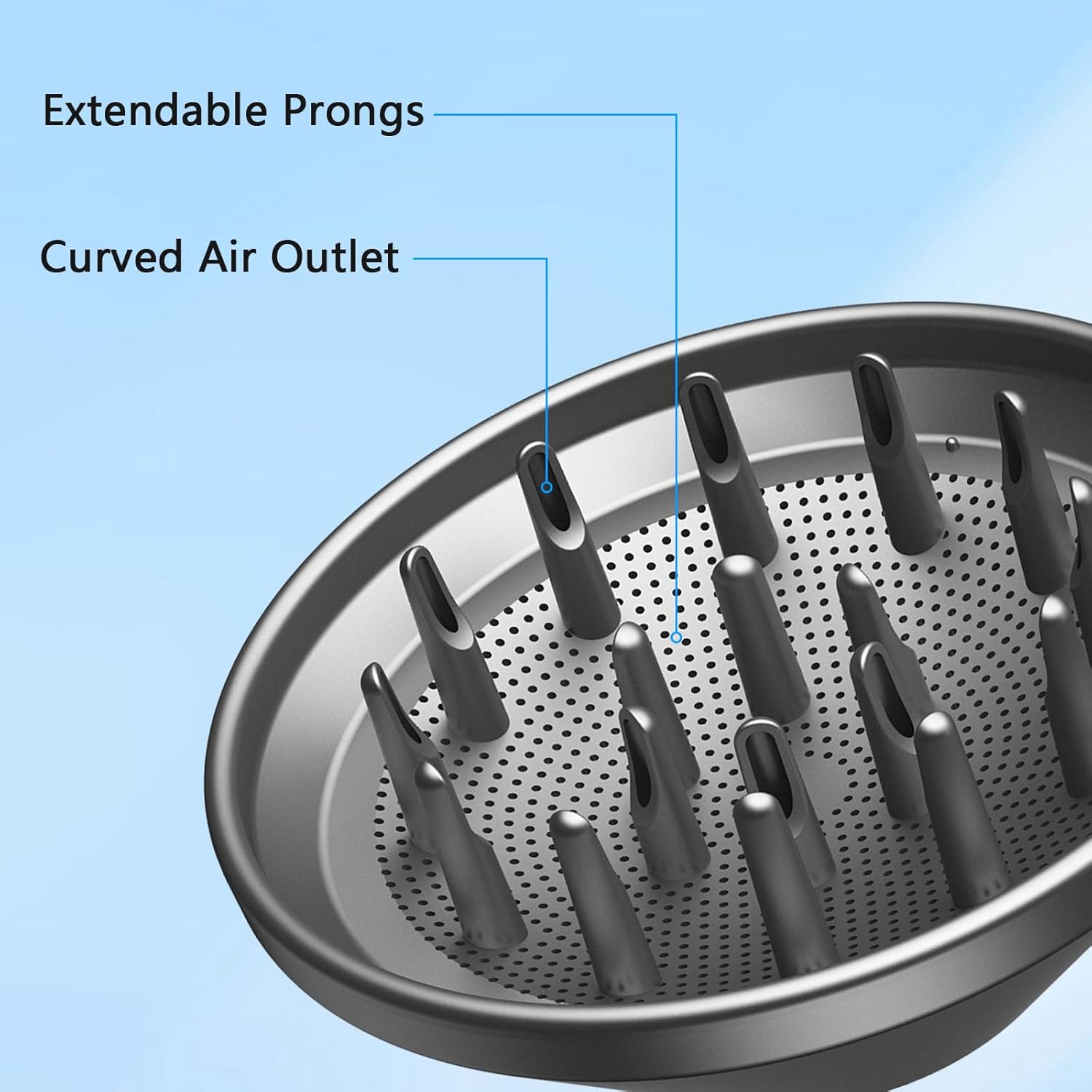 カーリーヘアとナチュラルウェーブヘア用ヘアドライヤーディフューザー、ヘアドライヤー用ディフューザーアタッチメント、KARFUNヘアド