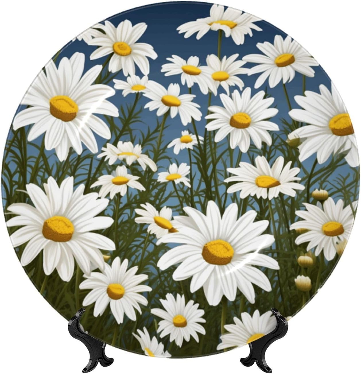 Decorative Plate Art Crafts Bone China Decorative Plate with Display Rack Souvenir Wall Decor Ceramic Ornaments Dinner Plates Ceramic Decoratives Plates for Home Office 10in