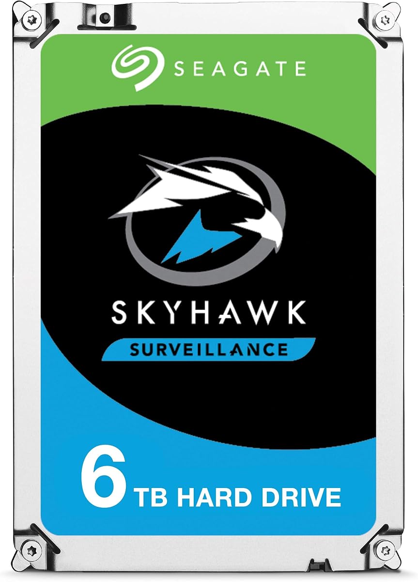 Seagate Skyhawk 6TB Surveillance Internal Hard Drive HDD – 3.5 Inch SATA 6Gb/s 256MB Cache for DVR NVR Security Camera System with Drive Health Management (ST6000VX0023)