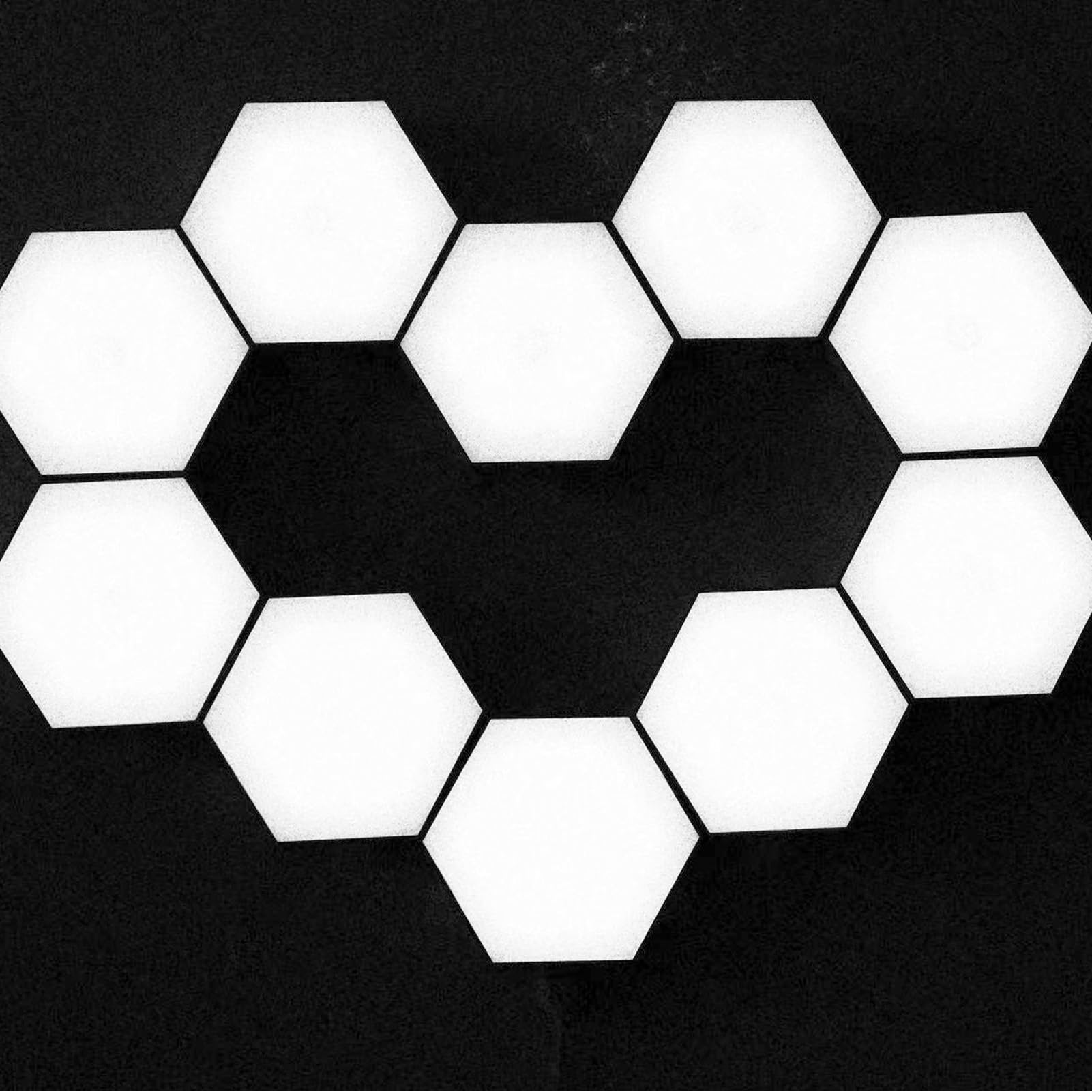 Bewinner Lot de 6 Panneaux D'éclairage Muraux Hexagonaux, Lumières Modulaires LED Hexagonales RVB Smart APP, Panneaux Modulaires Intelligents, Carreaux Hexagonaux, Formes D'extension Push