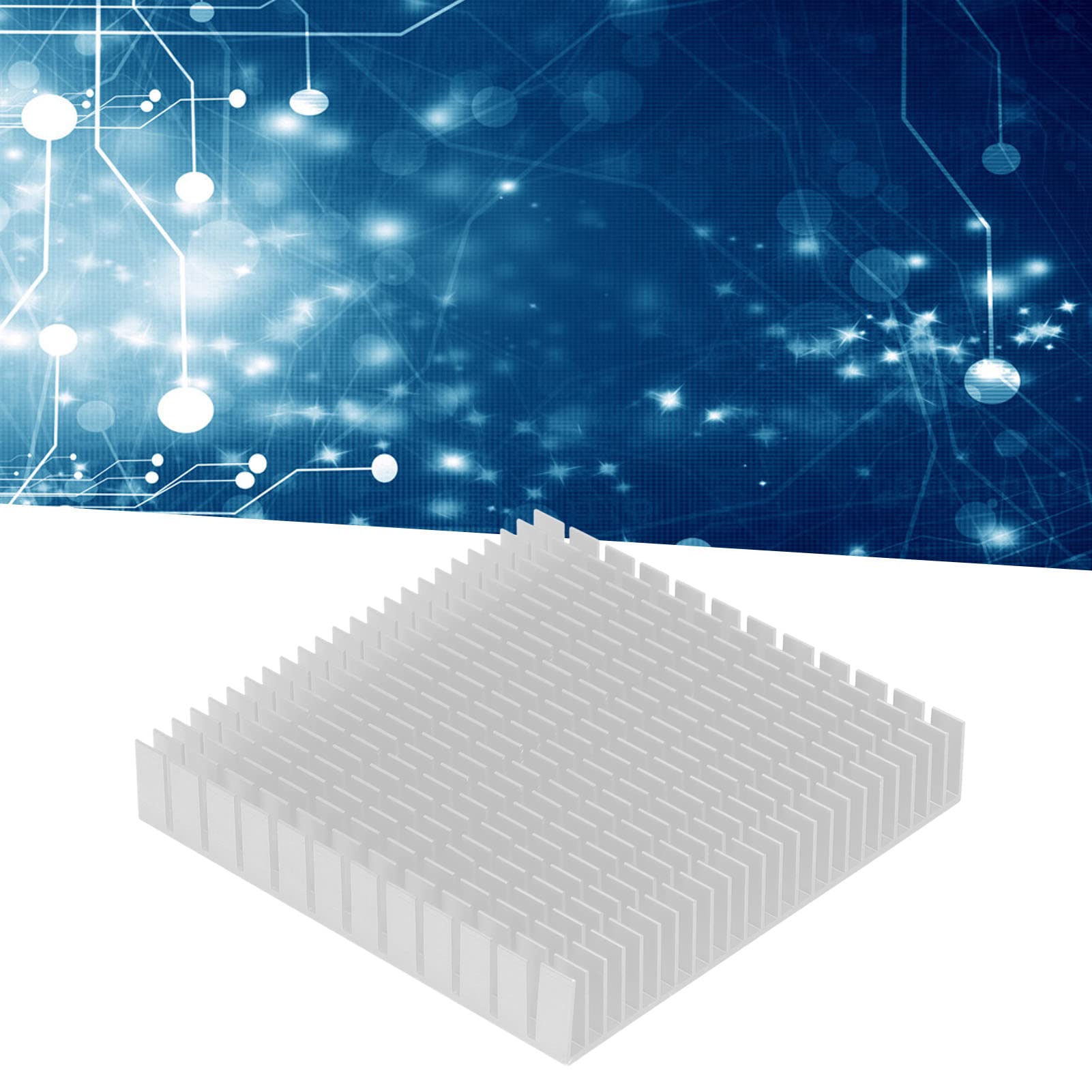 Moduł radiatora, 120 mm x 120 mm x 20 mm, uniwersalny radiator aluminiowy o wysokiej wydajności do płytki drukowanej do tranzystorów (biały)