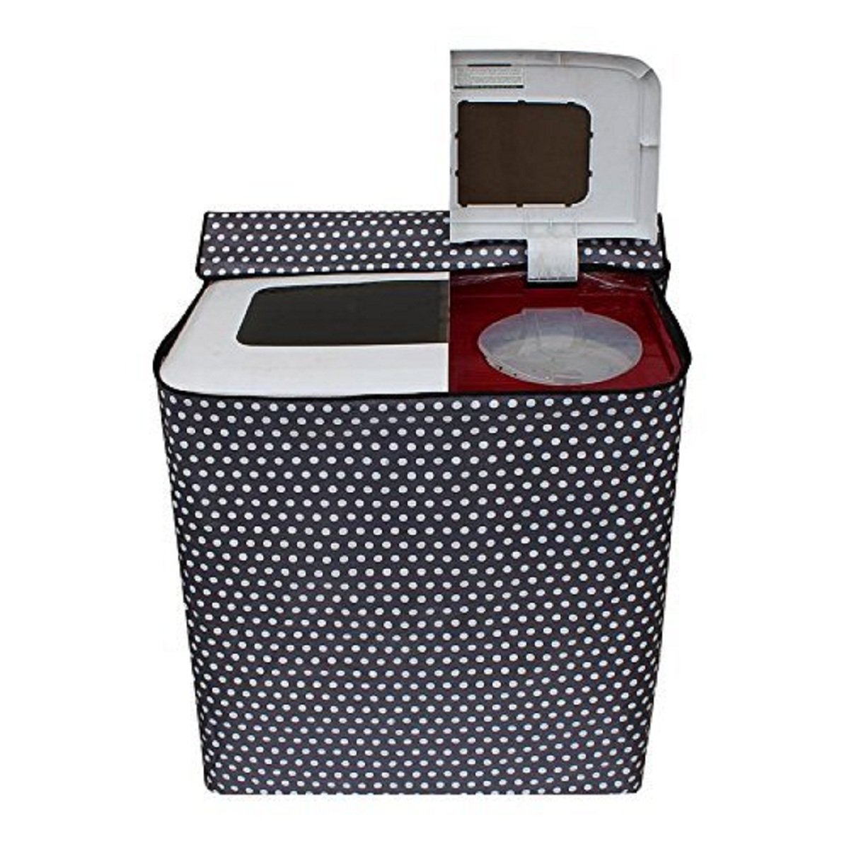 Kuber Industries Semi Automatic Washing Machine Cover in Polka Dots Design Black Color (Suitable for 6 kg, 6.5 kg, 7 kg, 7.5 kg,), (Model: WASHINGSTW11) (B07B3VYFQC) Amazon Price History, Amazon Price Tracker