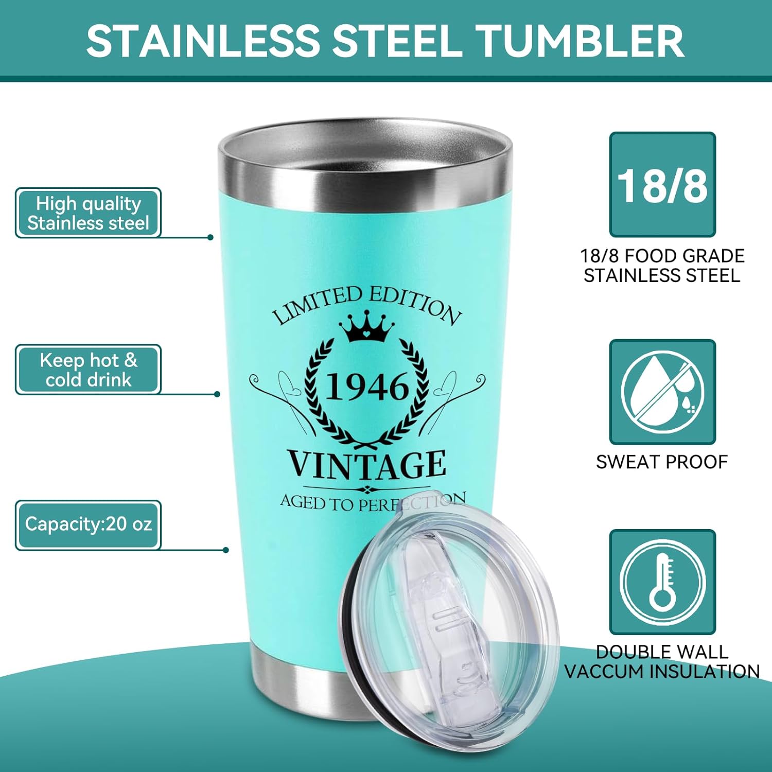 80th Birthday Gifts for Women Her- 4 pcs, Turning 80 Year Old Gifts, Decorations Canvas Beach Tote Bag & Makeup Bag, Unique Happy 80th Present for Her Mom Wife Friends - Image 6