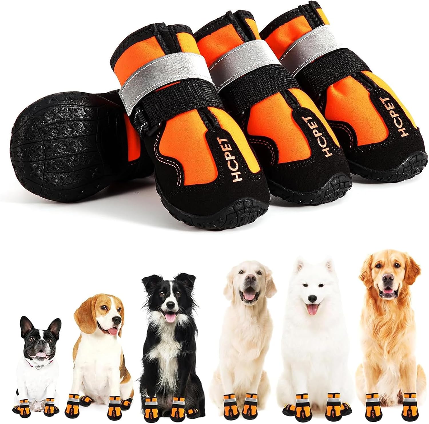 Hcpet Dog Shoes, Dog Boots for Small Dogs, Waterproof Medium Dog