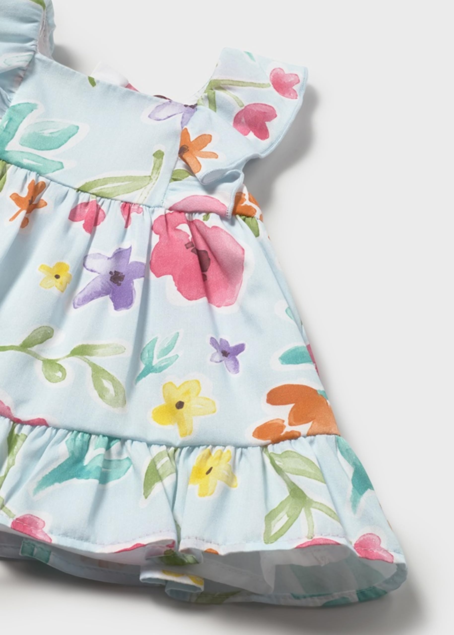 Mayoral Vestido Bebe Niña – Vestido Bebe nVerano - Ropa de Regalo – Vestido Estampado Lino - Ropa de 3 Meses a 18meses