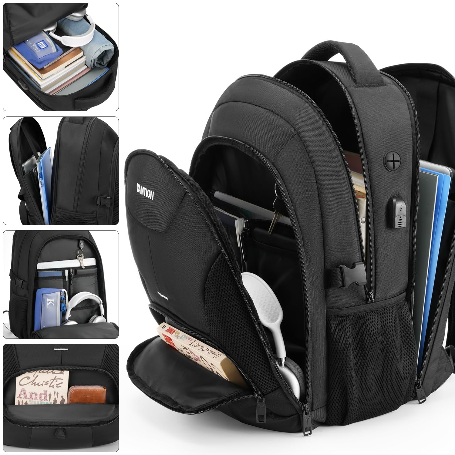 YAMTION 17.3 Inch Laptop Backpack For Women - Business Travel, TSA-Friendly, Waterproof, 35L Capacity