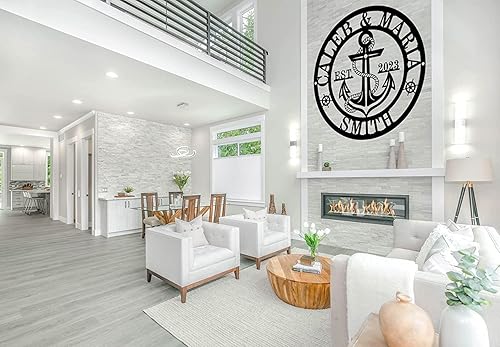 Miniatura 5 de Letrero personalizado con nombre de letra dividida  Letrero de metal personalizado  Ideas de regalos de boda para interiores y exteriores  Letrero