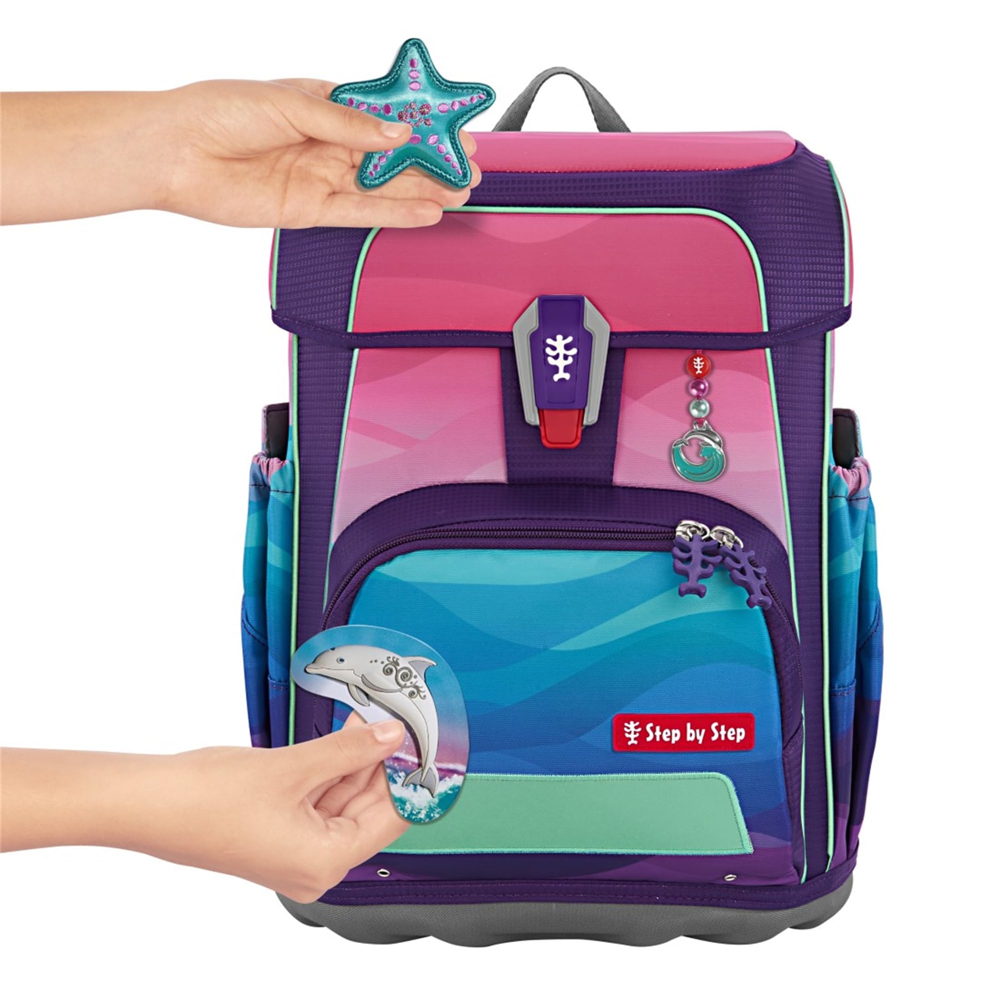 Step by Step Magic Mags, 3 pezzi, 2 applicazioni magnetiche e 1 ciondolo, come complemento per zaini o zaino prescolare