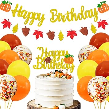 Little Pumpkin Birthday Decorations for Thanksgiving Fall Themed Bday Party