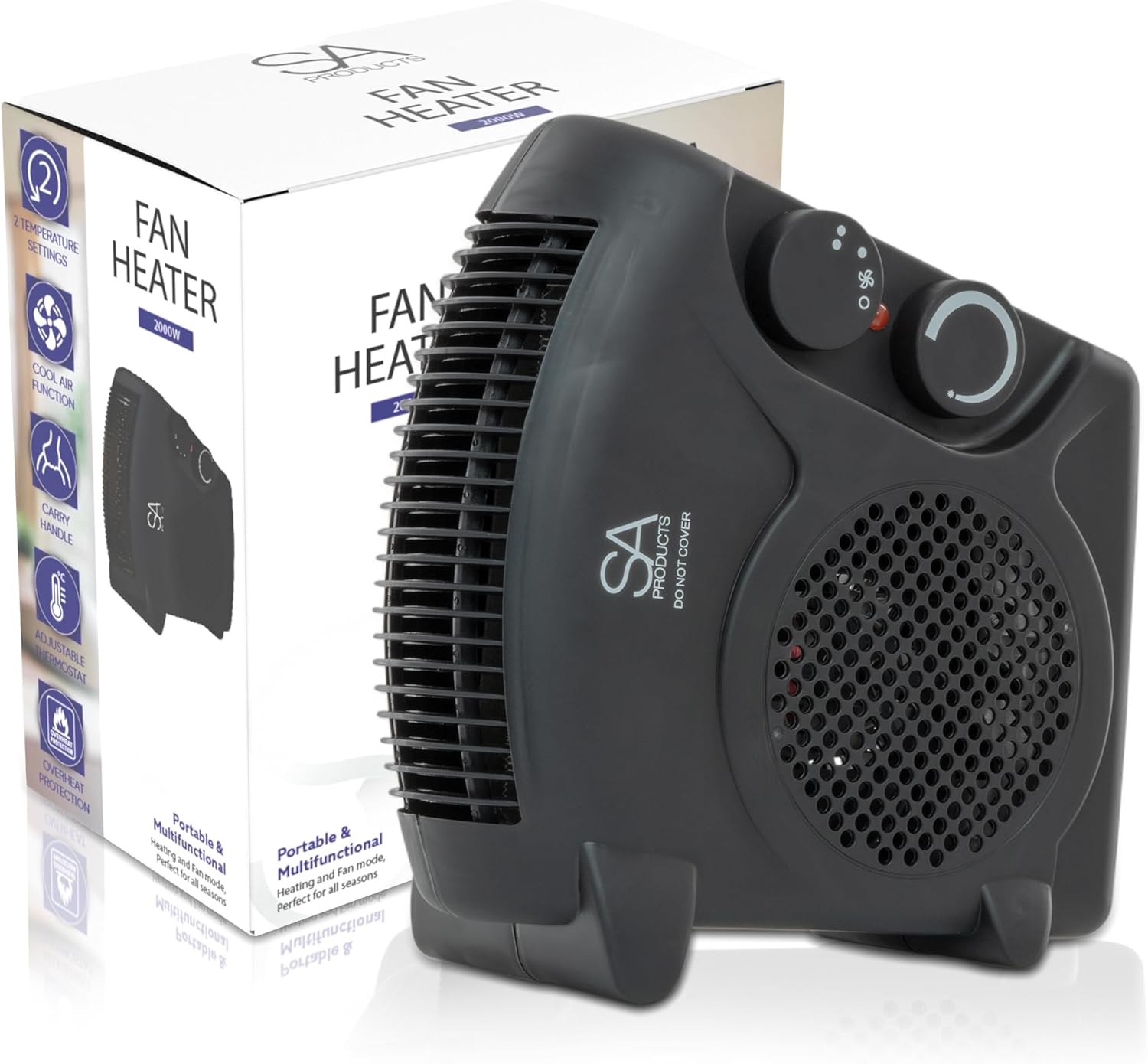 Fan Heater with 2 Heat Settings & Cool Function Portable Heater Fan