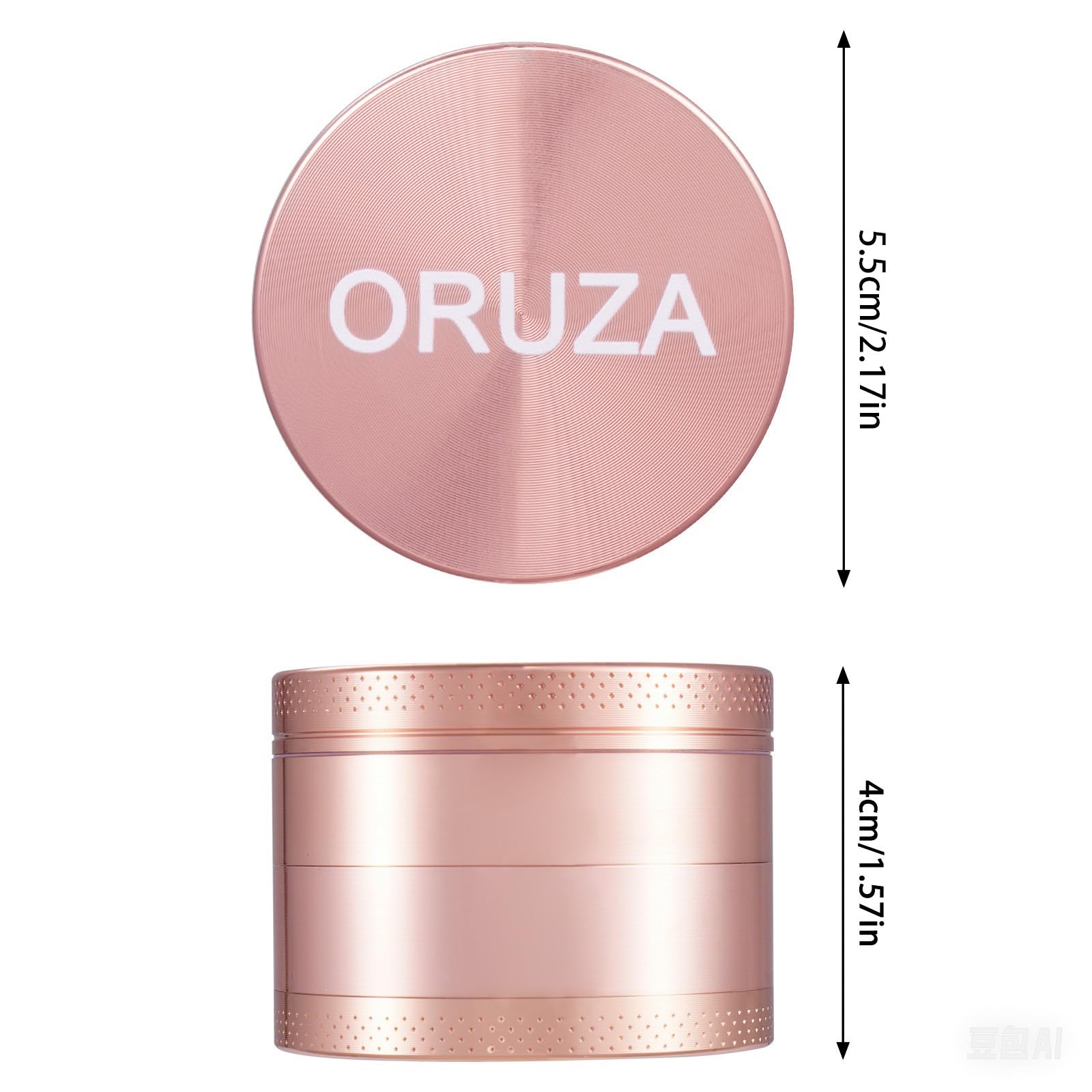 ORUZA Herb Grinder, Spice Grinder with Pollen Catcher and Magnetic Top, Portable Grinder for Dry Herb and Spice (55mm) - Image 2