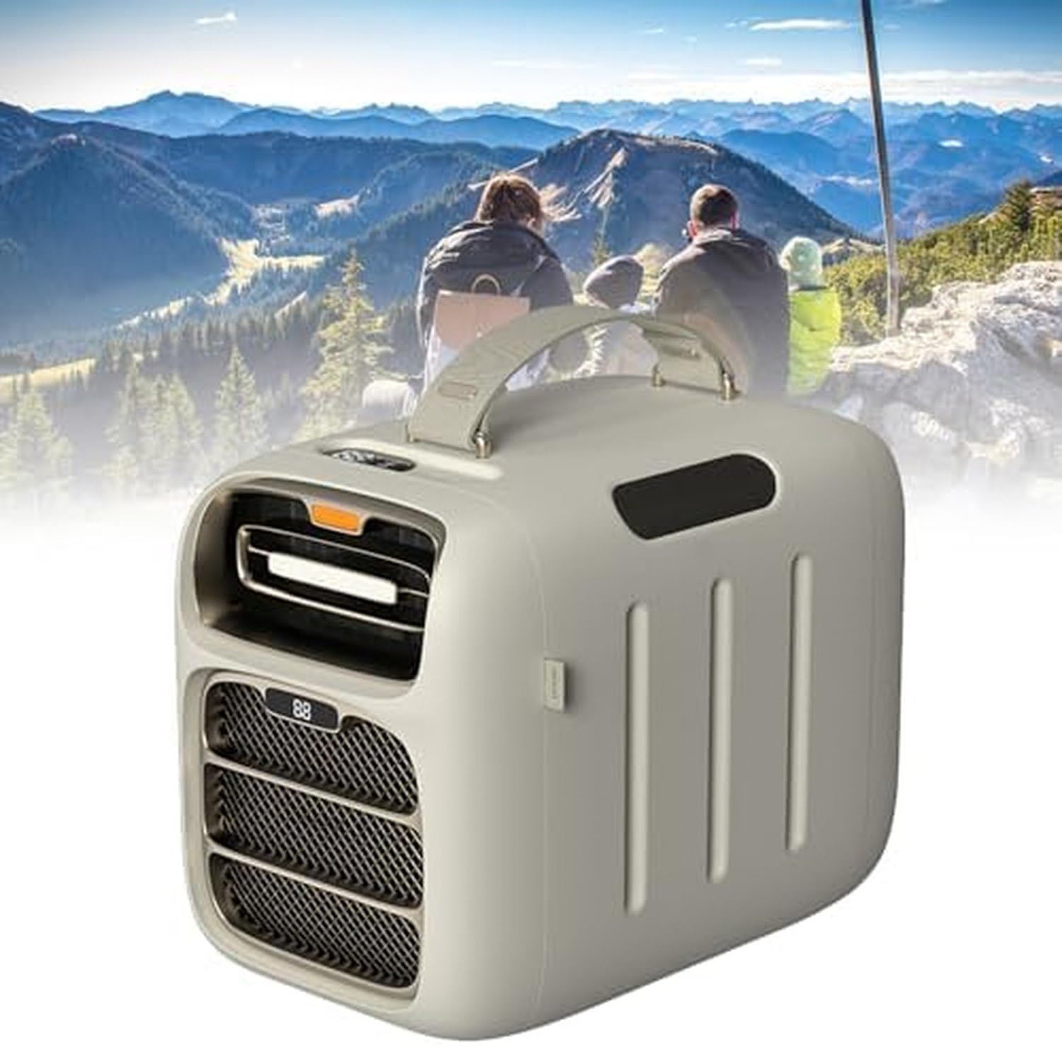 Aire Acondicionado Portátil Enfriamiento Rápido, 3 Velocidades de Viento, Deshumidificación, Temporizador, Bajo Consumo para Exterior, Camping, Uso en Autocarav