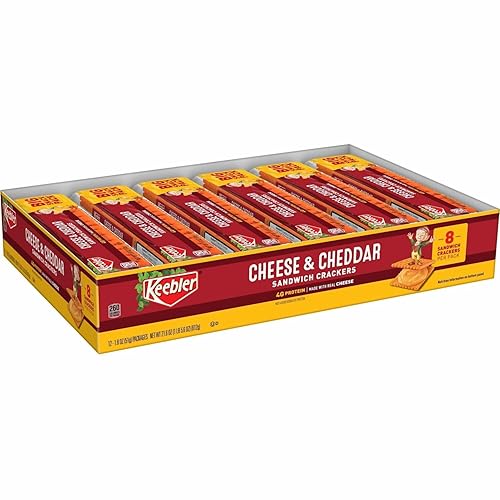 Keebler, KEB21147, galletas de sándwich de queso y cheddar, 12  caja