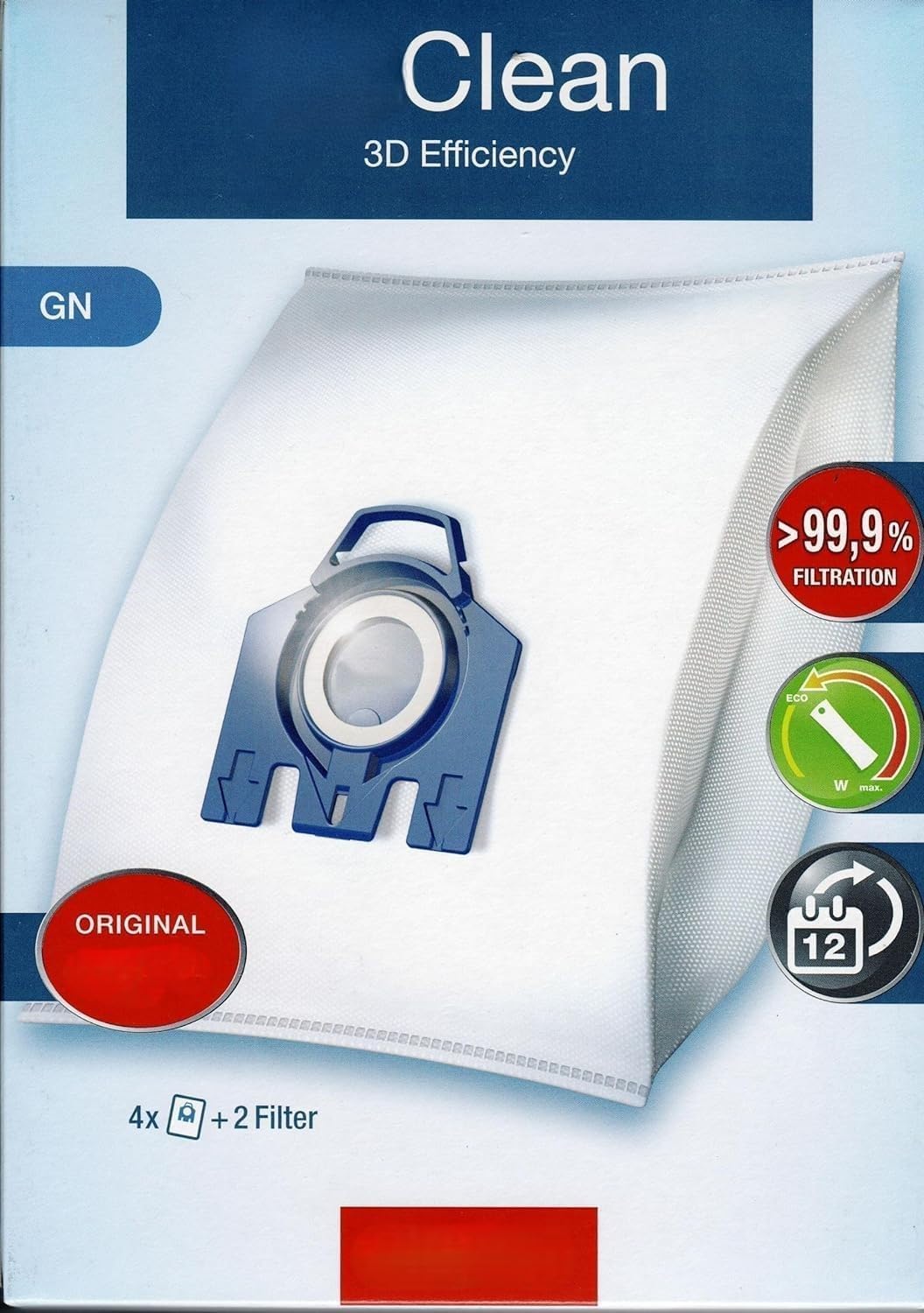 per Miele GN HyClean 3D Efficiency - Sacchetti per aspirapolvere, in microfibra, colore: bianco
