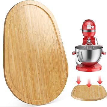 GuanQiao Food-Grade Bamboo Mixer Slider For KitchenAid 5-8 Qt Bowl Lift Stand Mixer. Appliance Sliding Mat For Artisan, Kitchen Countertop Storage Accessories Moving Tray | Appliance Sliding Mat, For Artisan, Kitchen Countertop Storage Accessories Moving Tray