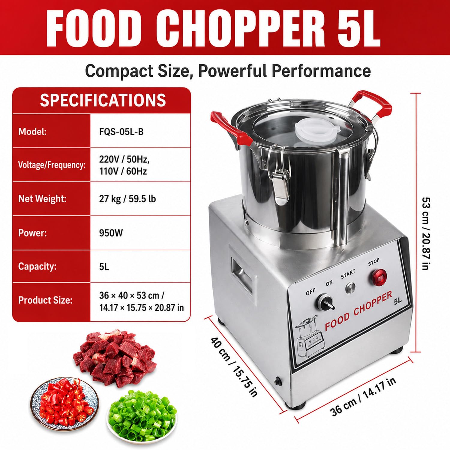 Robot culinaire Automatique, Robot culinaire Professionnel 5L