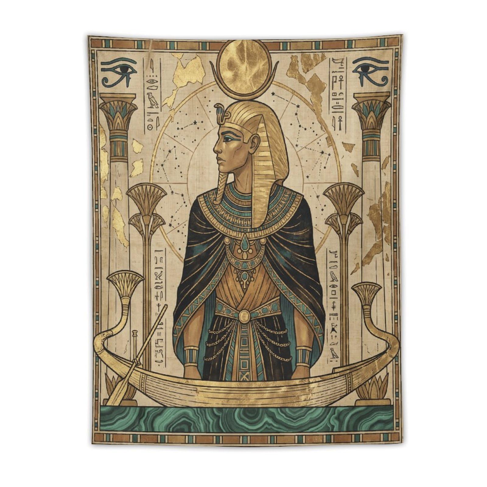 W7C8U2X3 Egyptian Queen Portrait Wall Tapestry, Papyrus Palace