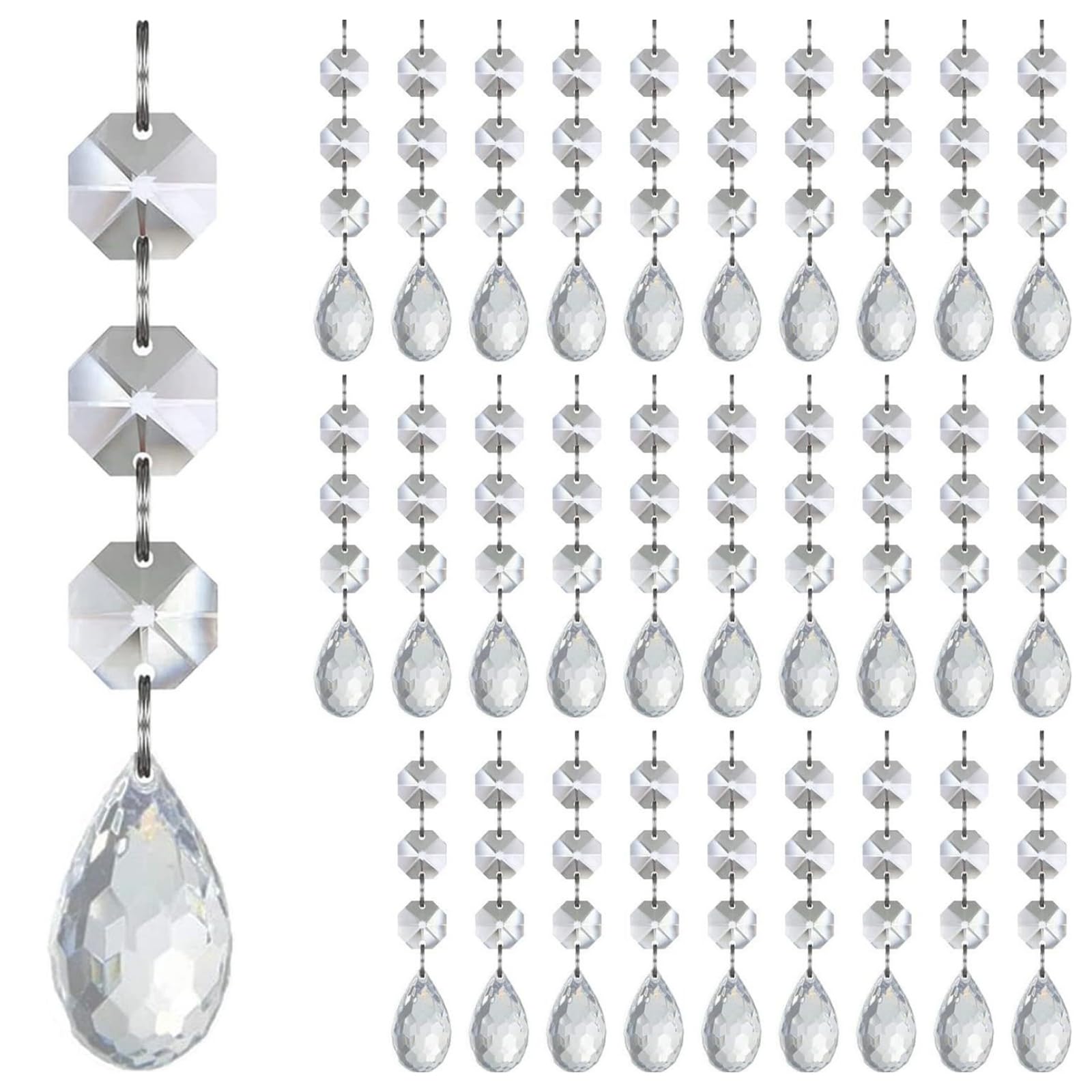 Qsvbeeqj Water Drop Set 30Pcs Acrylic Christmas Ice Sticks Snowflake Teardrop Ball Ornament Clear Shatterproof Holiday Tree Decorations Clear Snowflake Ornament