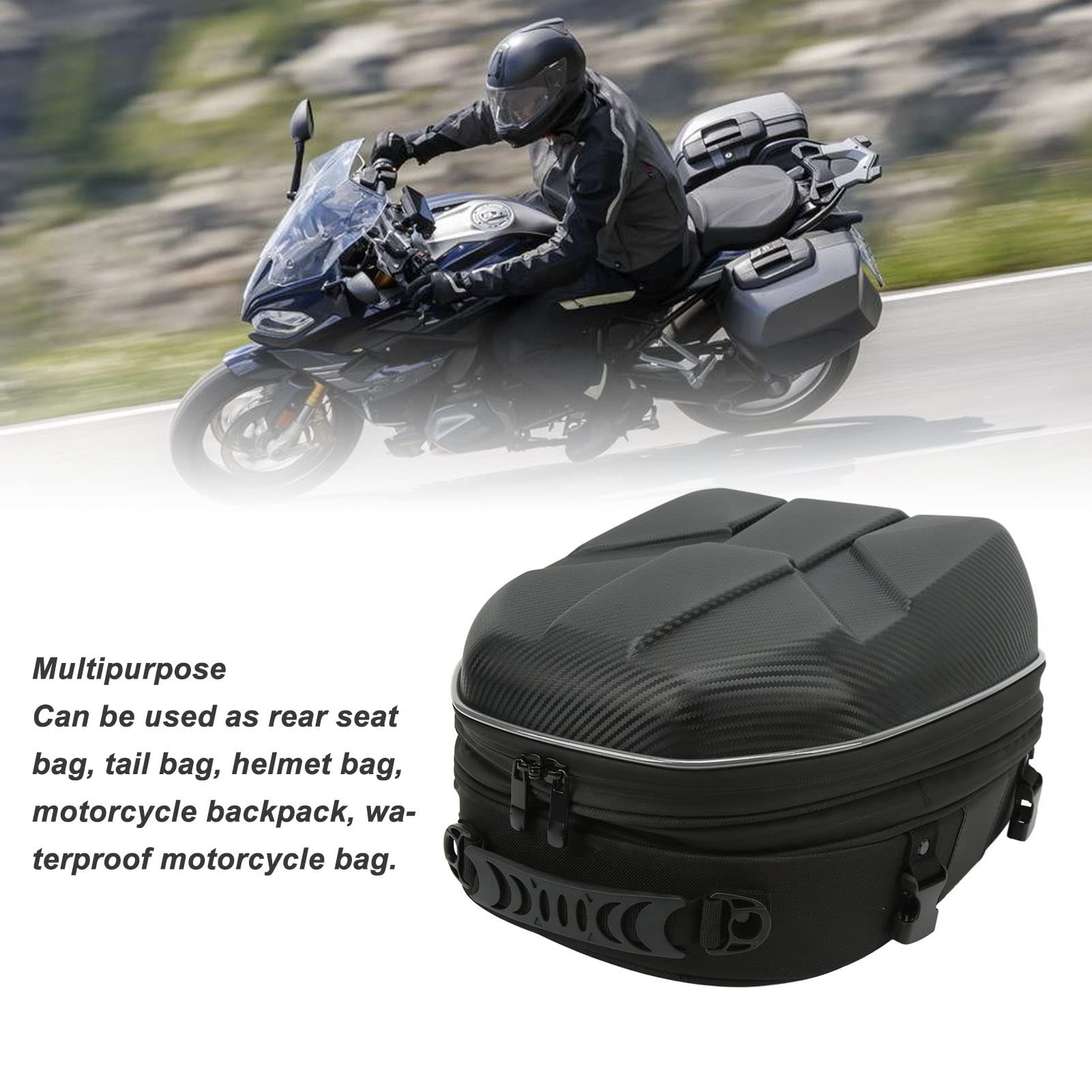 Torba podsiodłowa motocykla Wodoodporna z możliwością rozbudowy 20L Plecak z twardą skorupą o dużej pojemności na motor terenowy Akcesoria motocyklowe Tkanina EVA Oxford