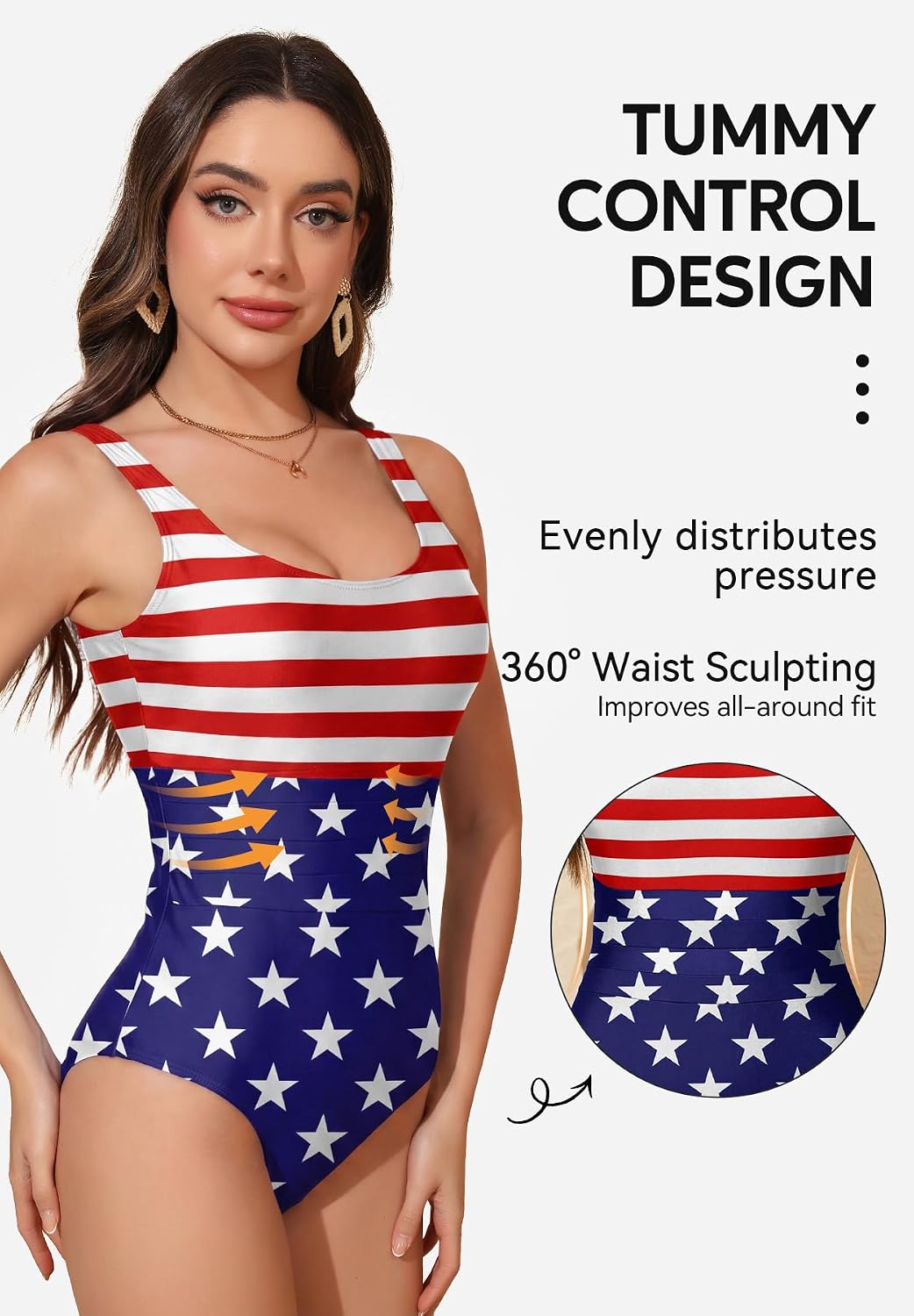 Zando Tummy Control Swim Suits for Women 2026 - Slimming One Piece Swimsuit Modest Bathing Suit Scoop Neck Swimwear