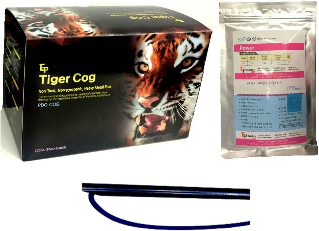Tiger PDO thread lift KOREA face/whole body MONO 10 packs (100 pcs) (29G60/90 )