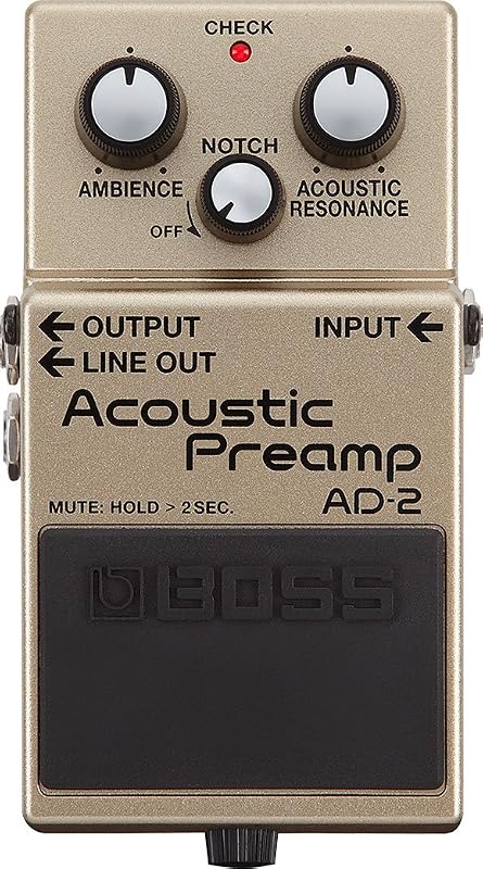 Pedal de guitarra con preamplificador acústico natural BOSS AD-2