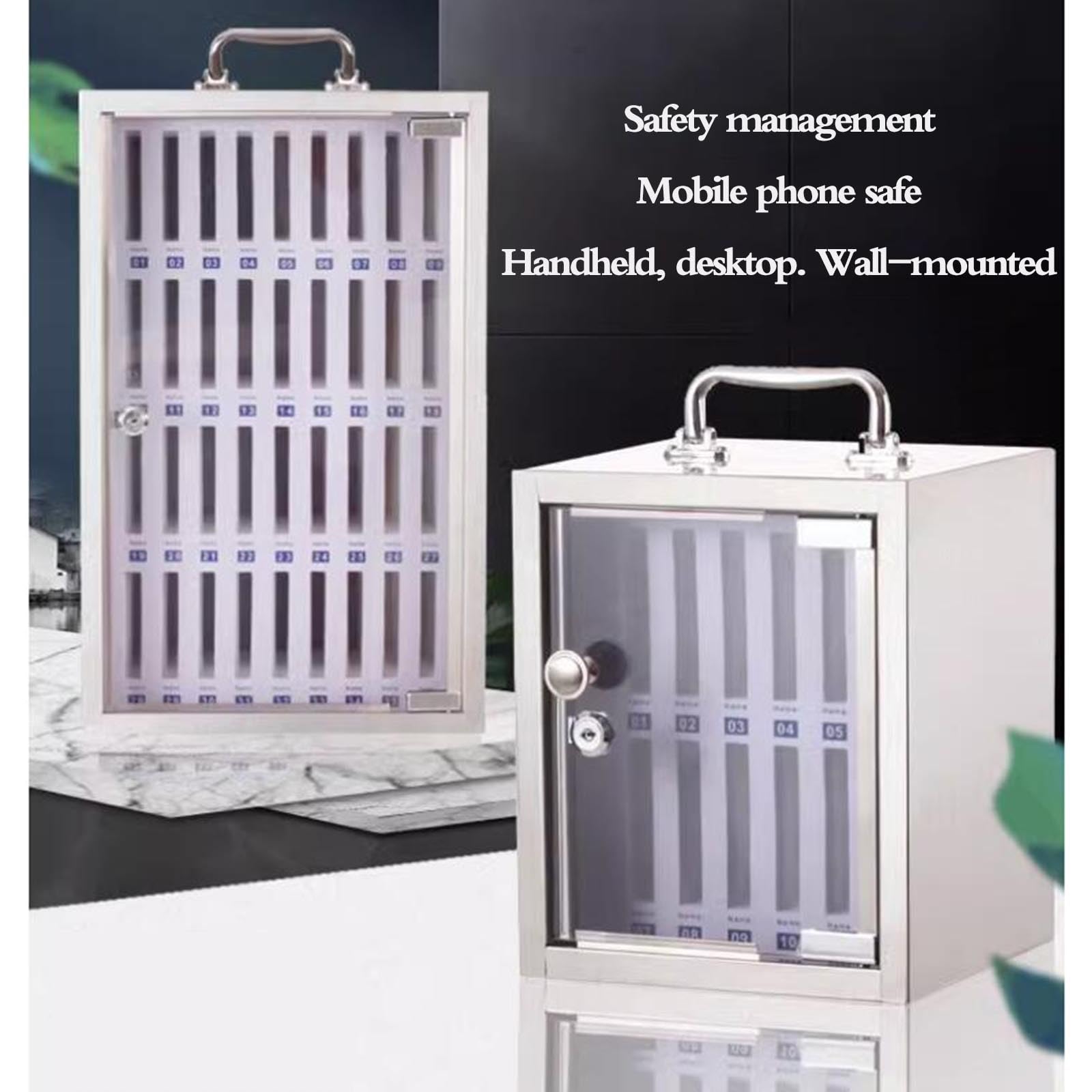 Scatola Organizer per Telefono Tavolo Porta Telefono A Parete Custodia per Telefono con Serratura unità di Archiviazione per Telefono da Ufficio E Scuola Contiene 12~60 Posizioni(24 Bits)