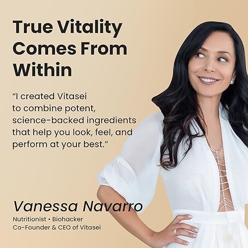 Miniatura 6 de VITASEI Polvo de péptidos de colágeno hidrolizados con resveratrol y vitamina C - Soporte para el cabello, la piel y las articulaciones con ácido