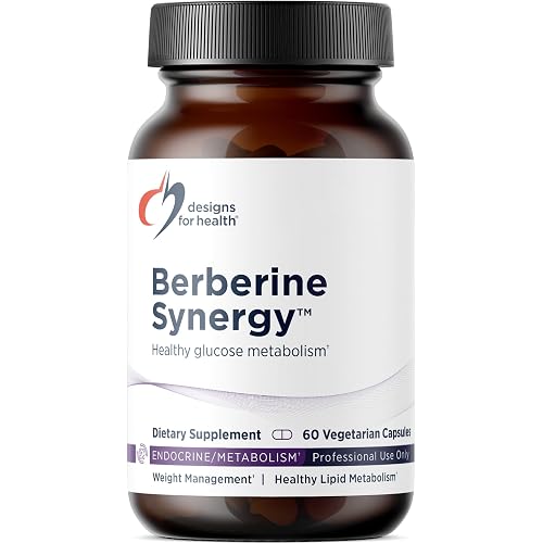 Designs for Health Berberine Synergy - Berberine HCL 400mg + Alpha Lipoic Acid (ALA) for Metabolism, Heart Health + Liver Support - Vegan, Non-GMO Berberine Supplement (60 Capsules)