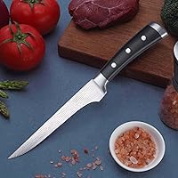 Vista 4 de Cuchillo deshuesador profesional de 6 pulgadas con caja de regalo, cuchillo deshuesador para cortar carne, cuchillo de deshuesado afilado