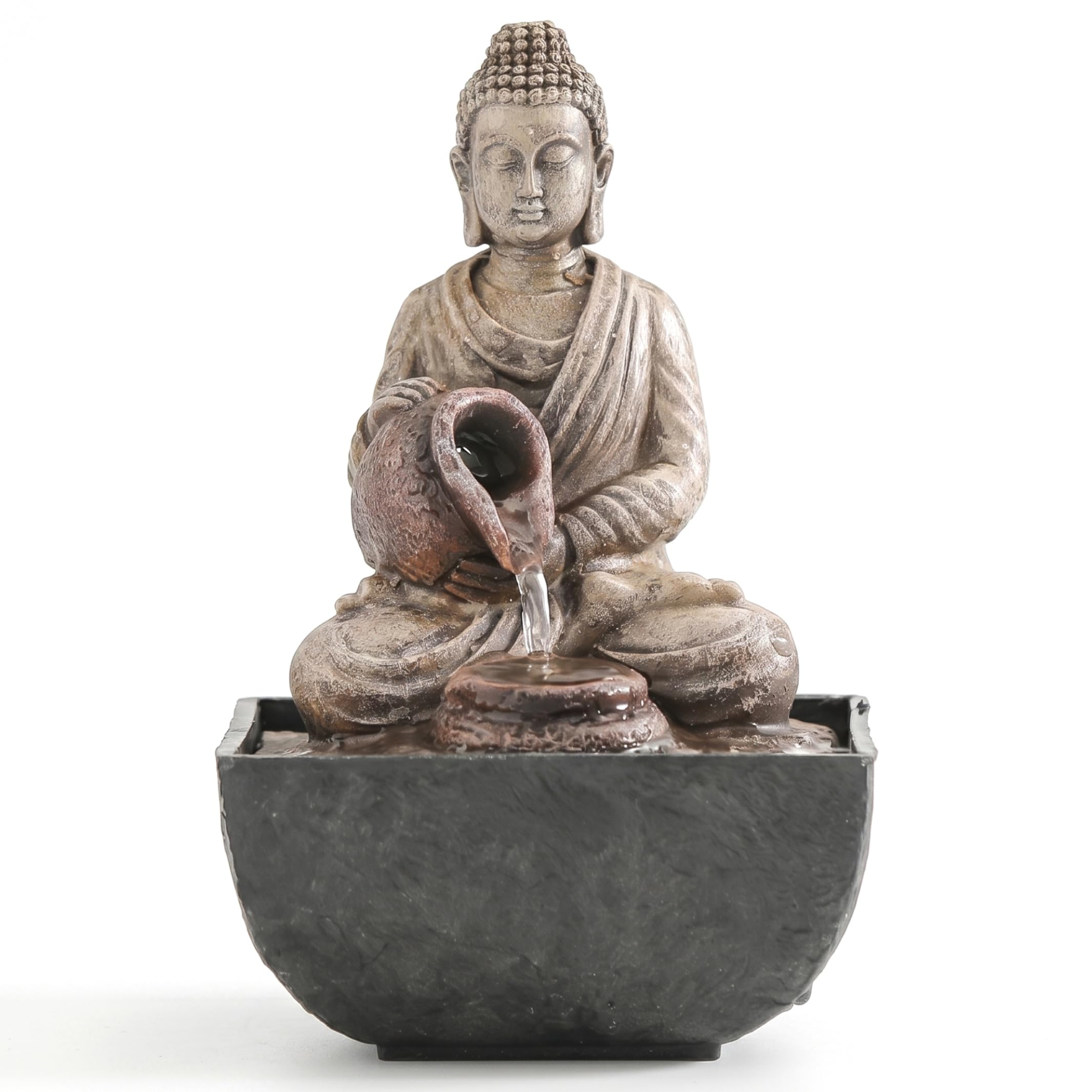 Fontaine d'eau de table Bouddha pour calmer le stress du bureau avec l'eau zen