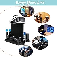 Vista 6 de Soporte de carga múltiple 3 en 1 con 2 ventiladores de refrigeración para Playstation PROPS4 SlimPS VR, cargador de estación de acoplamiento