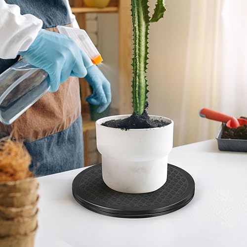 Miniatura 7 de Soporte giratorio de alta resistencia de 10 pulgadas con rodamientos de bolas de acero  Lazy Susan tocadiscos para monitores de pantalla plana,