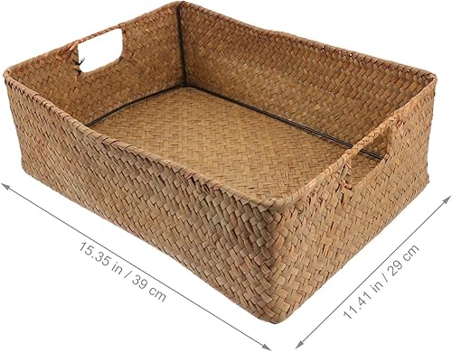 Miniatura 3 de Cesta de pan tejida tejida Cesta de mimbre tejida Estantes cuadrados Cesta de artículos diversos Estante redondo pequeño estante redondo Decoración