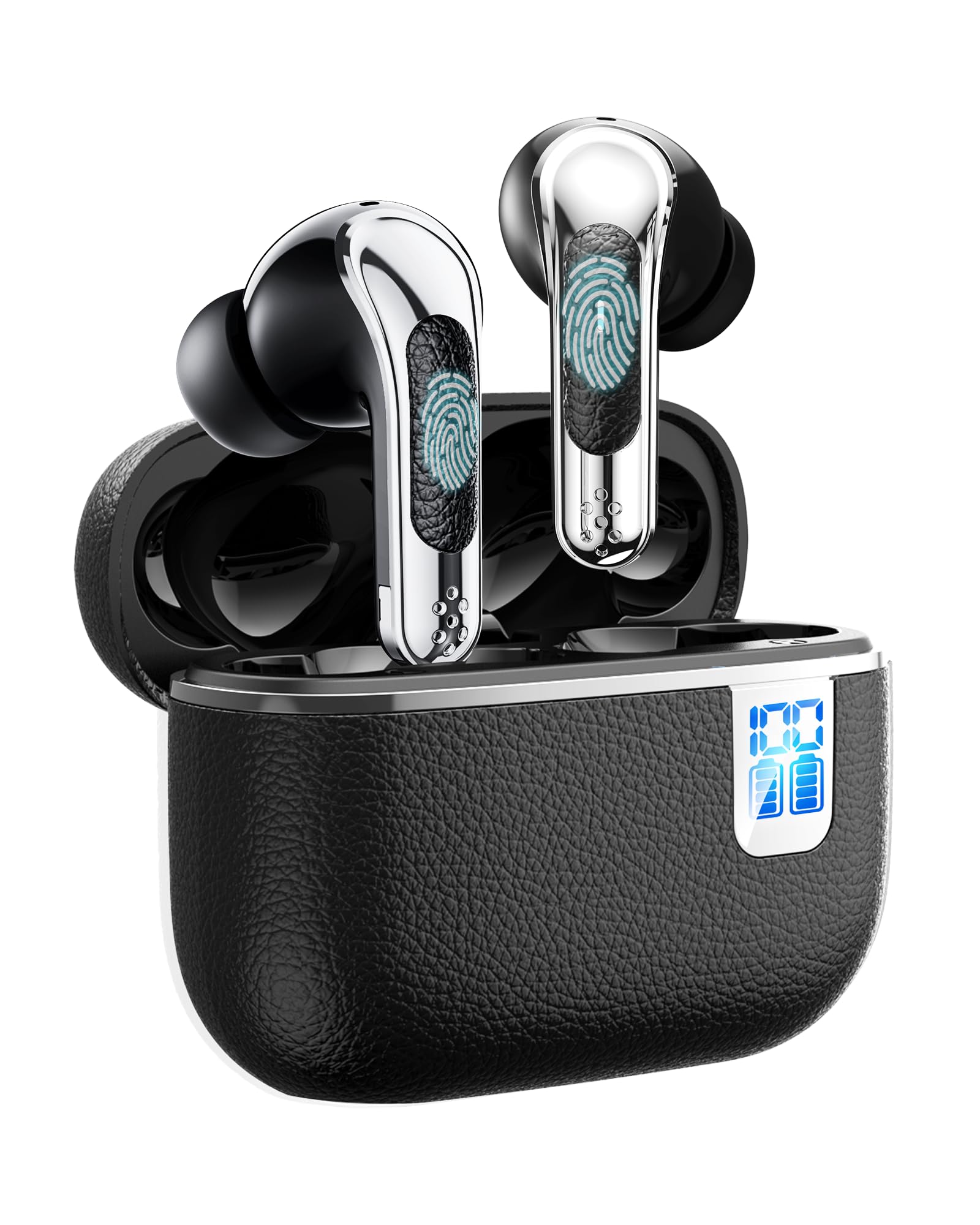 【2026年新定番・最大60時間再生】 ワイヤレスイヤホン イヤホン Bluetooth 6.0 IPX7防水 Hi-Fi 低遅延 AAC/SBC対応 大容量バッテリー 自動ペアリング レザー調充電ケース 片耳・両耳対応 タッチ操作 通勤 通学 スポーツ WEB会議 IOS/Android/PC 広い互換性