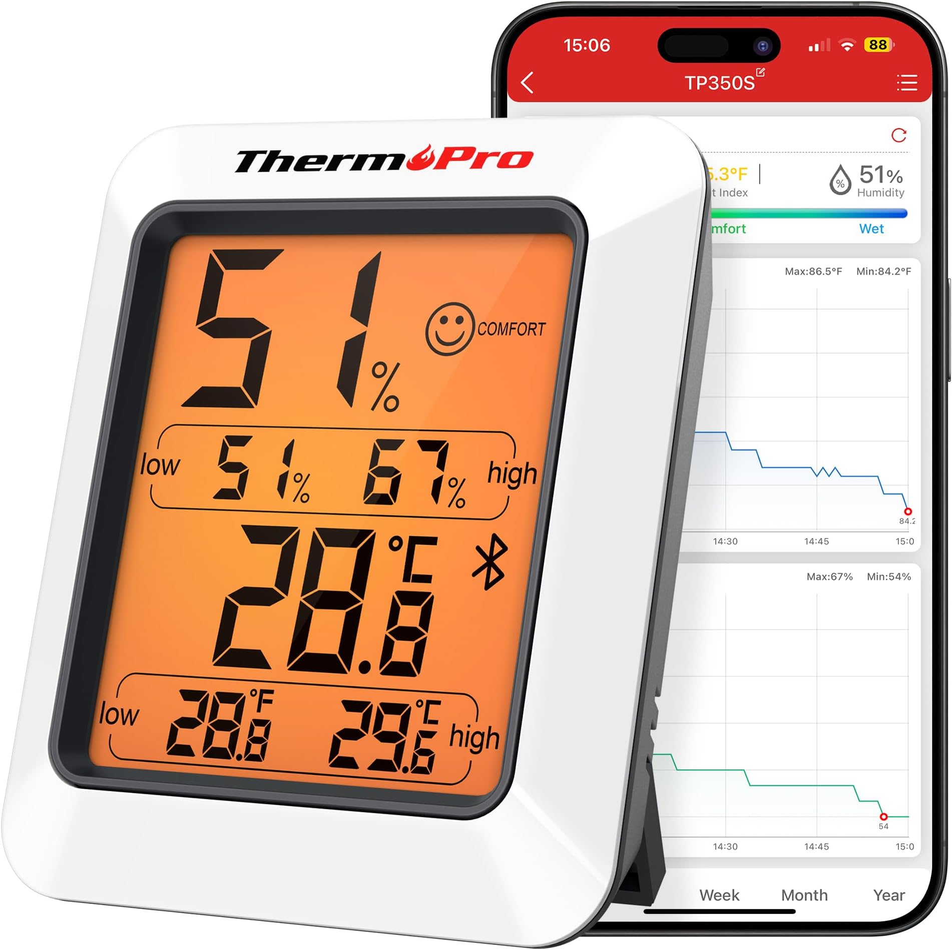 TP60S Wireless Thermometer Indoor Outdoor Digital Room Hygrometer