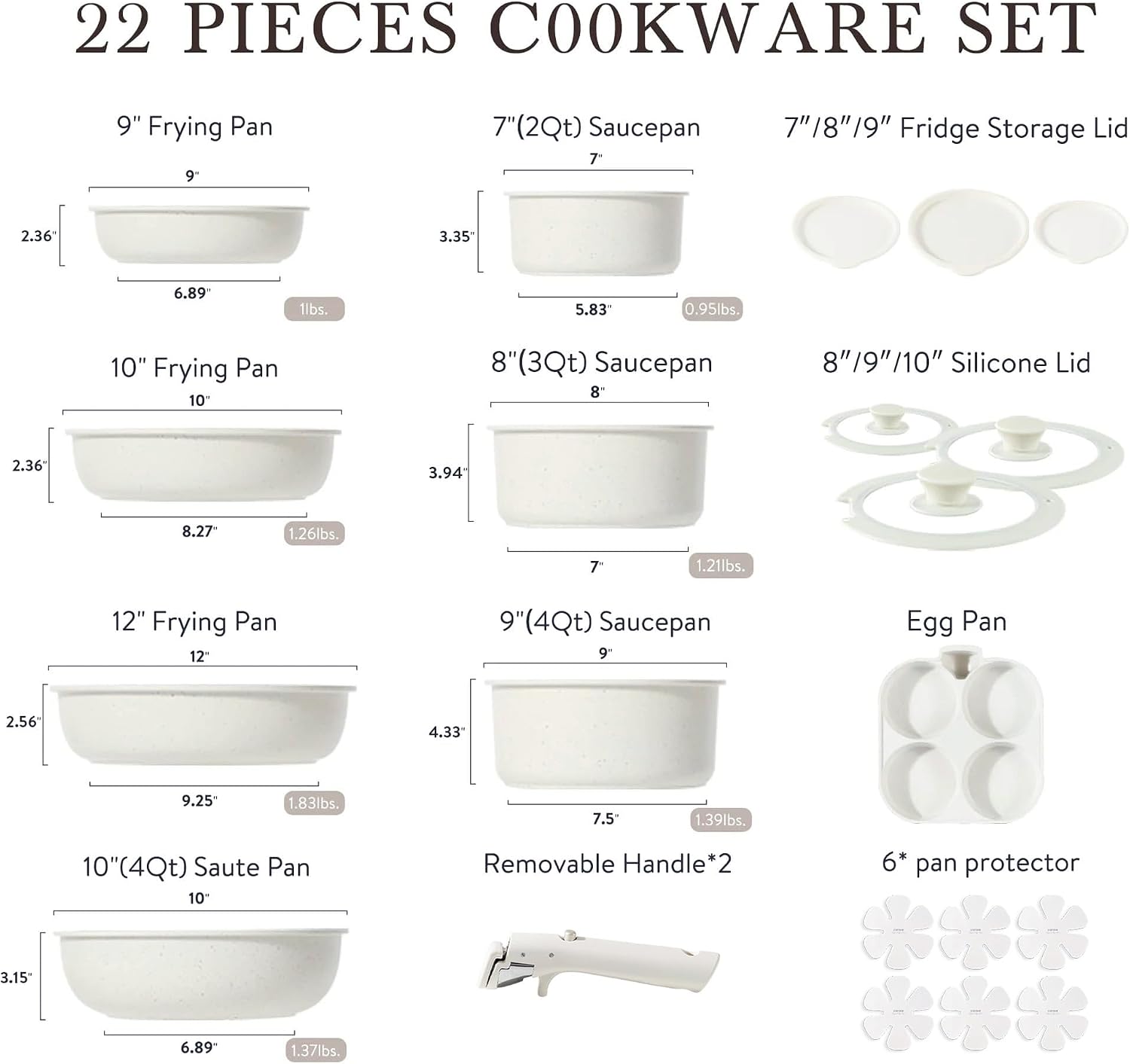 CAROTE 22pcs Pots and Pans Set Non Stick, Detachable Handle Cookware Sets image 2