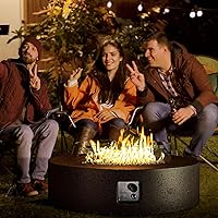 Vista 19 de COSIEST Juego de Mesa de Hoguera de Propano para Exteriores de 2 Piezas con Mesa para Tanque, Mesa de Fuego de 42" Certificada, 50,000 BTU con Base