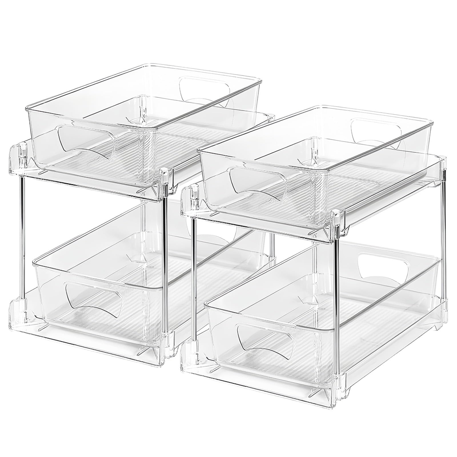 Dyuee Transparent Under Sink Bathroom Cabinet Organiser Kitchen Sink Storage Container